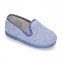 ORGANIC Terry cloth Home little KUNF FU style shoes with elastics bands.