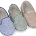 ORGANIC Terry cloth Home little KUNF FU style shoes with elastics bands.