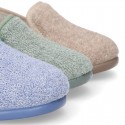 ORGANIC Terry cloth Home little KUNF FU style shoes with elastics bands.