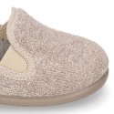 ORGANIC Terry cloth Home little KUNF FU style shoes with elastics bands.