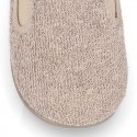 ORGANIC Terry cloth Home little KUNF FU style shoes with elastics bands.