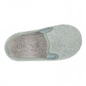 ORGANIC Terry cloth Home little KUNF FU style shoes with elastics bands.