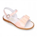 Patent Leather Girl Sandal shoes with SHOEMAKER BOW.