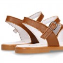 Nappa Leather Girl Sandal shoes with PERFORATED design.