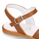 Nappa Leather Girl Sandal shoes with PERFORATED design.