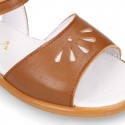 Nappa Leather Girl Sandal shoes with PERFORATED design.