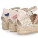 TRENDY colors LINEN Canvas Girl espadrilles with buckle fastening.