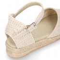 TRENDY colors LINEN Canvas Girl espadrilles with buckle fastening.