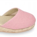 TRENDY colors LINEN Canvas Girl espadrilles with buckle fastening.