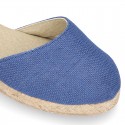 TRENDY colors LINEN Canvas Girl espadrilles with buckle fastening.