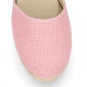 TRENDY colors LINEN Canvas Girl espadrilles with buckle fastening.