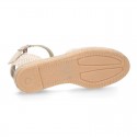 TRENDY colors LINEN Canvas Girl espadrilles with buckle fastening.