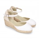 Classic COTTON CANVAS 3 CM wedge sandals espadrille shoes.