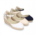 Classic COTTON CANVAS 3 CM wedge sandals espadrille shoes.