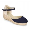 Classic COTTON CANVAS 3 CM wedge sandals espadrille shoes.