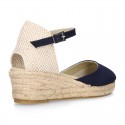 Classic COTTON CANVAS 3 CM wedge sandals espadrille shoes.