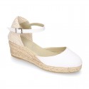 Classic COTTON CANVAS 3 CM wedge sandals espadrille shoes.