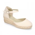 Classic COTTON CANVAS 3 CM wedge sandals espadrille shoes.