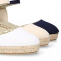 Classic COTTON CANVAS 3 CM wedge sandals espadrille shoes.