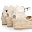 Classic COTTON CANVAS 3 CM wedge sandals espadrille shoes.