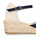 Classic COTTON CANVAS 3 CM wedge sandals espadrille shoes.