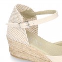 Classic COTTON CANVAS 3 CM wedge sandals espadrille shoes.