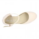 Classic COTTON CANVAS 3 CM wedge sandals espadrille shoes.