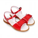 RED Patent Leather Girl Sandal shoes with SHOEMAKER BOW.