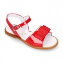 RED Patent Leather Girl Sandal shoes with SHOEMAKER BOW.