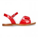 RED Patent Leather Girl Sandal shoes with SHOEMAKER BOW.