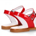 RED Patent Leather Girl Sandal shoes with SHOEMAKER BOW.
