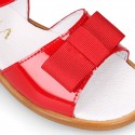 RED Patent Leather Girl Sandal shoes with SHOEMAKER BOW.