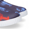 NEOPRENE fabric kids Sneaker shoes for beach and pool use with LOBSTERS design.