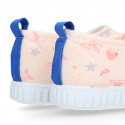 NEOPRENE fabric kids Sneaker shoes for beach and pool use with SHELLS design.