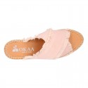 FRINGES design cotton canvas Girl clog style espadrille shoes.