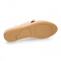 FRINGES design cotton canvas Girl clog style espadrille shoes.