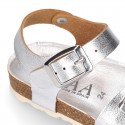 METAL Girl sandal shoes BIO style to dress with double buckle fastening.