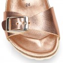 METAL Girl sandal shoes BIO style to dress with double buckle fastening.