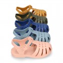 Classic Kids jelly shoes for Beach and Pool use in SOLID colors with CLIP PRESS closure.