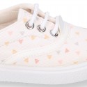 Cotton Canvas sneaker shoes with TRIANGLES design.
