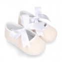 LINEN canvas Little Mary Janes angel style for babies.