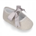 LINEN canvas Little Mary Janes angel style for babies.