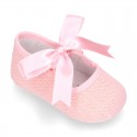 LINEN canvas Little Mary Janes angel style for babies.