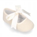 LINEN canvas Little Mary Janes angel style for babies.