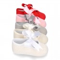 LINEN canvas Little Mary Janes angel style for babies.