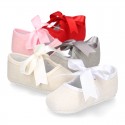 LINEN canvas Little Mary Janes angel style for babies.