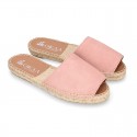 New suede leather CLOG style espadrille shoes.