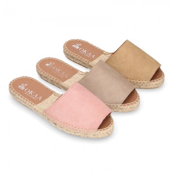 New suede leather CLOG style espadrille shoes.