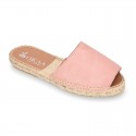 New suede leather CLOG style espadrille shoes.