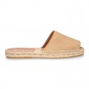 New suede leather CLOG style espadrille shoes.